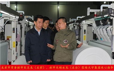 龍巖市常務副市長王龍，副市長賴永龍蒞臨天守集團關(guān)心指導